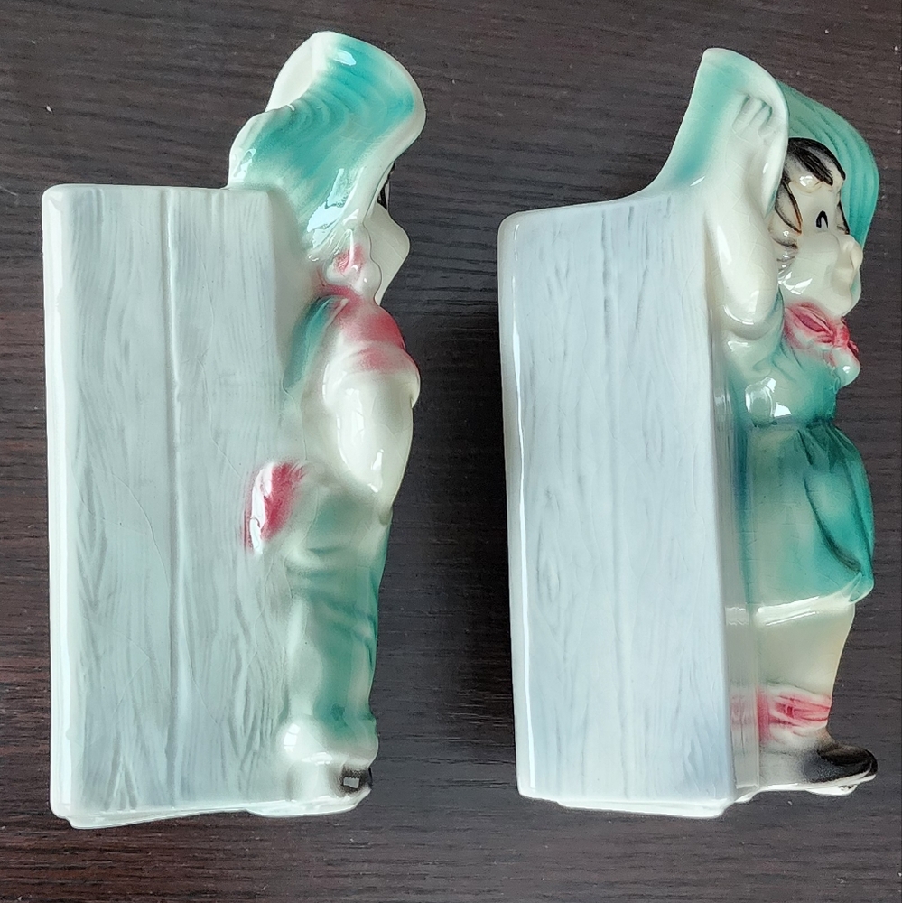 Farm kids mid-century farmhouse vases by Royal Copley ceramic planters, VINTAGE! - Picture 2 of 12